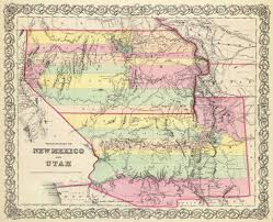Map of nm and az. Old Historical City County And State Maps Of New Mexico