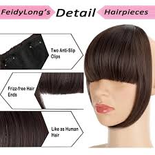 Amazon.com : Bangs Hair Clip in Extensions French Bang Natural Full Fake  Bangs Straight Fringe Hairpieces with Temples for Women Daily Wear Wigs  Medium Brown : Beauty & Personal Care