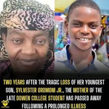 Two years after the tragic loss of her youngest son, Sylvester Oromoni Jr.,  the mother of the late Dowen College student has passed away following a  prolonged illness. Mrs. Oromoni endured immense