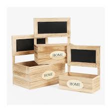 Cajitas madera comunion, mis 15 años fibrofacil 9x9x6 corona. Set De 3 Cajas De Madera Con Pizarras Tiendas Mgi