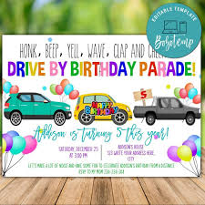Template Free Quarantine Birthday Invitation Card Printable Car Parade Social Distancing Invitation Template Diy In 2020 Birthday Invitations Diy Birthday Invitations Diy Invitations