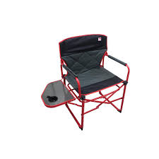 Outdoor Spectator Heavy Duty Compact Folding Camping Director Chair With Side Table And Carry Bag Red In 2020 Camping Chairs Camping Chair Outdoor Chairs