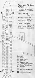 Vintage Airline Seat Map American Airlines Boeing 767 200