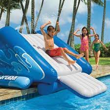 While a regular water hose can be used with some of the smaller slides, most of them will require large amounts of water. Diving Boards Swimming Pool Slides