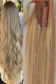 4.5 out of 5 stars 42. 18 100 Highlighted Human Hair Wrap Around Ponytail Hair Extensions 18 613 Dark Blonde Mixed With Platinum Blonde Hair Faux You
