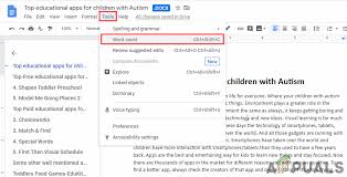 Instead of going to tools > word count each time you want to view this information, now, you can simply select tools > word count > display word count while typing to continuously display it in the lower. How To Count Words And Pages On Google Docs Appuals Com