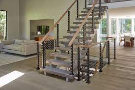 Floating stairs and modern railing for stairs. Open Concept Interior With Cable Railing Modern Staircase Other By Viewrail Houzz Uk