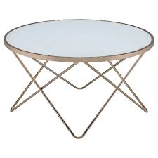 The atticus coffee table has an industrial inspired look with a powder coated steel frame. Coffee Table Frosted Champagne Acme Furniture Target