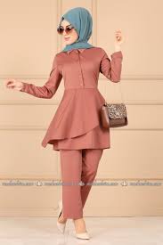 Firfir Detay Tunikli Kombin 5649mp186 Taba Modaselvim New Hijab Style Fashion Hijab Fashion