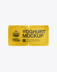 Yogurt 2 Pack Mockup In Packaging Mockups On Yellow Images Object Mockups