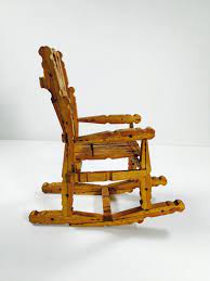 vintage tramp art wood rocking chair folk art rocking chair cabin country mountain decor hillbilly a wood rocking chair rocking chair vintage rocking chair