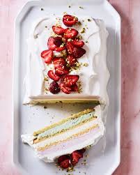 Neapolitan Ice Cream Cake Martha Stewart Three Flavors Of Ice Cream Pistachio Va Easter Desserts Recipes Neapolitan Ice Cream Cake Neapolitan Ice Cream