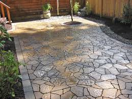 Backyard Tile Ideas Exterior Marvelous Grey Concrete Stones Mosaic Tile Patio Paver Pavers Backyard Patio Landscaping Patio Stones