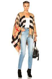 Update your accessories with none other than a classic burberry check cashmere scarf. Burberry Collette Merino Wool Cashmere Check Cape In Camel Fwrd