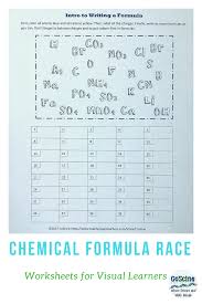 Writing Chemical Formulas Race Chemistry Activities Teaching Chemistry Chemistry Worksheets