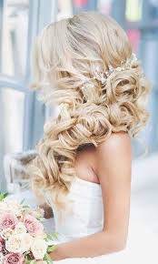 Voluminous Side Swept Curls Romantic Wedding Hair Bride Hairstyles Wedding Hairstyles For Long Hair