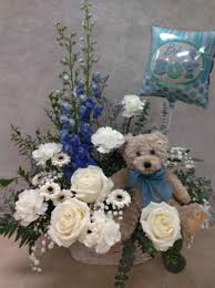 A modest yearly membership fee gives you access to the entire range of online greeting cards and allows you to send as many greetings as you like. New Baby Basket W Bear Balloon Basket In Warren Mi Jim S Florist