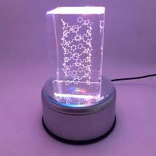 Rotary Plastic Led Light Base For 3d Photo Crystal Cubes Display 3d Photo Crystals Led Lights Crystals