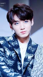 A shock of blonde hair on one, the other deep black, they're a striking pair. Bts Wallpapers Bts Appreciation Jungkook Blue Eyes Wattpad
