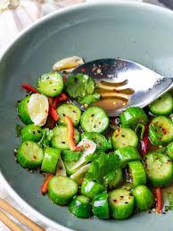 Spicy Asian Cucumber Salad Recipe Asian Cucumber Salad Cucumber Recipes Marinated Cucumbers