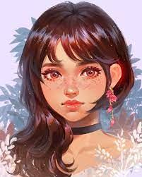 Love This Artist Thanks For Emailing Me This To Post 3 Art By Bearbrickjia Short Hair Drawing Digital Art Girl Hair Illustration