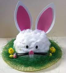 Handmade Bunny Rabbit Easter Bonnet Hat Easter Kids Easter Bonnets For Boys Easter Crafts