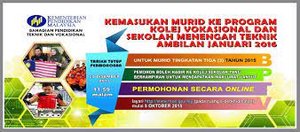 Bagi permohonan kemasukan ke program kolej vokasional (kv) dan sekolah menengah teknik (smt), ambilan untuk sesi januari 2021 adalah percuma. Permohonan Ke Kolej Vokasional 2018 Blog Penyejukan Penyamanan Udara