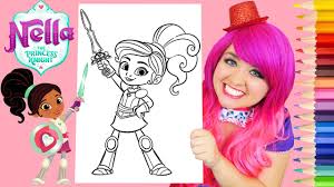 Nella princess knight coloring sheets for kids nella. Coloring Nella The Princess Knight Coloring Book Page Prismacolor Colored Pencil Kimmi The Clown Youtube