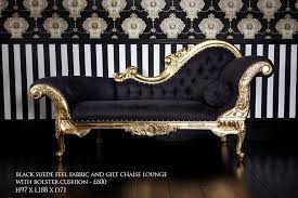 Black And Gold Couch Ornate French Rococo Style Gold Black Chaise Longue Lounge Sofa In 2020 Gold Sofa Furniture Design Living Room Chaise Lounge Sofa