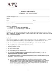 Dental insurance verification form is often used in insurance verification form. Fillable Online Dependent Verification Form Dental Andor Vision Insurance Fax Email Print Pdffiller