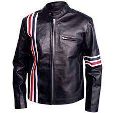Easy Rider Peter Fonda American Star Biker Black Leather Jacket With Usa Flag Leather Estate This Leather Jacket Leather Jackets Online Men S Coats And Jackets