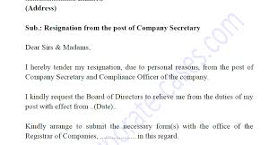 Right click and save target as. Resignation Letter Format Of Company Secretary Cs