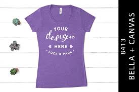 Purple Bella Canvas 8413 Tee Mockup Design Mockup Free Free Psd Design Mockup Template Free