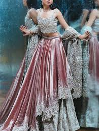 Pink Velvet Contemporary Lehenga Indianfashion Lehenga Indian Bridal Wear Bridal Dresses Indian Wedding Dress