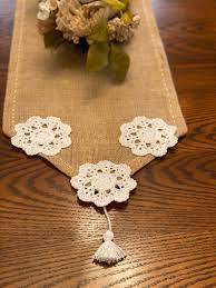 Vintage Crochet Table Runner Etsy In 2020 Crochet Table Runner Crochet Fall Vintage Crochet