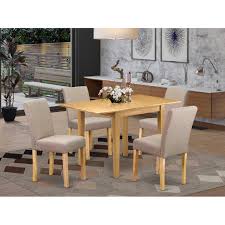 The decorating style is as popular now as ever. Shop Modern Dining Table And Dining Room Chairs With Light Fawn Color Linen Fabric Seat Number Of Chairs Option Overstock 32448763