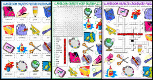 Learners will learn or review vocabulary for a variety of classroom objects, as well as prepositions of place, in order to be able to describe where things. Classroom Objects Esl Vocabulary Worksheets