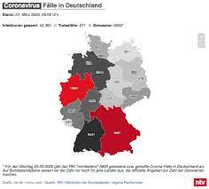 Die deutschlandkarte beruht auf daten der gesundheitsämter der landkreise und städte. Coronavirus Falle In Deutschland Karte N Tv Design Tagebuch