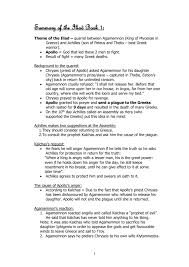 Summary Of The Iliad Book 1
