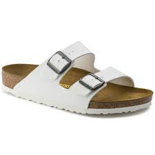Birkenstock Arizona White Leather Two Strap Sandals Unisex Arizona Birko Flor White Two Strap Sandals Birkenstock Arizona Birkenstock Minimalist Shoes