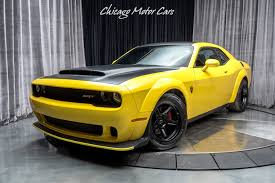 Used 2018 Dodge Challenger Srt Demon Coupe Demon Crate Rare Yellow Jacket Exterior Only 1 300 Miles For Sale Special Pricing Chicago Motor Cars Stock 16744