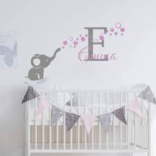 Amazon Com Elephant Wall Decals Name Nursery For Girl Baby Girl Name Nursery Wall Decor Personalized Custom Name Vinyl Wall Art Decal Sticker Girls Name Nursery Decor Vs37 Handmade Products