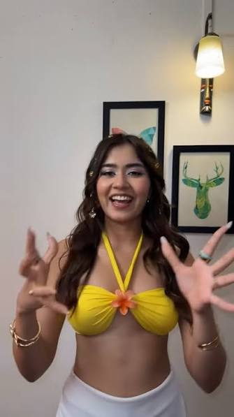 Akanksha Choudhary yellow bra hot
