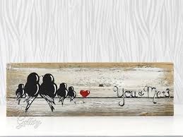 Love Birds On A Wire Painting Bird Family Wood Sign Family Of Five 5 5th Anniversary Gift Rustic Wood Signs Reclaimed Wood Art Love Bird Painting Reclaimed Wood Art Rustic Painting Wood Art