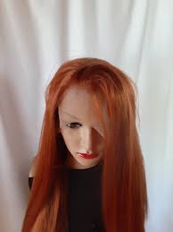 Ginger Red Lace Front Wig Human Hair Blend.