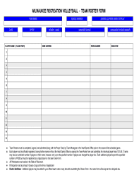 38 Printable Sports Team Roster Forms And Templates