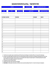 29 Printable Team Roster Forms And Templates Fillable