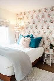 Here are over 40 feature wall ideas to inspire you for your next design project. Small Girls Bedroom Makeover With Wallpaper Accent Wall Nesting With Grace