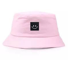 Pink Bucket Hat Smiley Face Boho Trendy Vintage Denim Cotton Etsy Vintage Denim Denim Bucket Hat Mom Hats