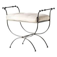 New Black Wrought Iron Curule Bench With Cushion Savonarola Throne Wrought Iron Bench Iron Bench Wrought Iron